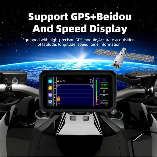 6" Motocyklový displej s Android 14, CarPlay a Android Auto, DVR kamerami a TPMS