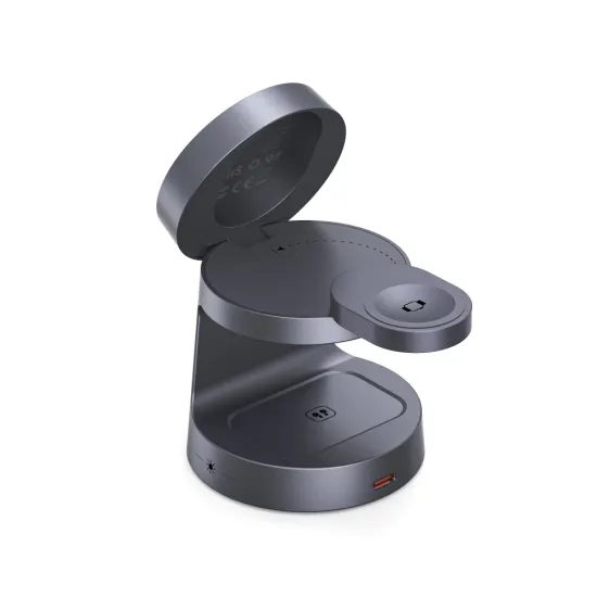 Tech-Protect QI2.2-25W-A48 ασύρματος φορτιστής MagSafe 3 σε 1, σκούρο γκρι