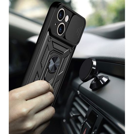 Slide Camera Armor Case maska, iPhone 12, crni