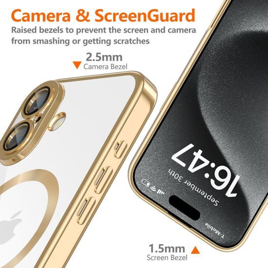 Tech-Protect MagFlex MagSafe iPhone 16, glänzendes Gold