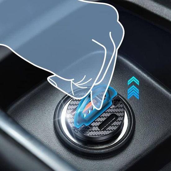 Ainope Autonabíječka USB-A + USB-C, PD30W, 12V/24V, černá