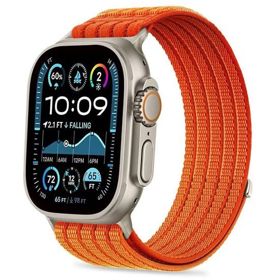 Apple Watch 8 / 9 / 10 / 11 / 12 / SE / Ultra (44 / 45 / 46 / 49 mm) apyrankė – Tech-Protect Nylon Sport – oranžinė