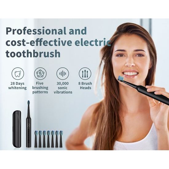 Set spazzolino elettrico sonico e idropulsore dentale wireless 2in1, bianco