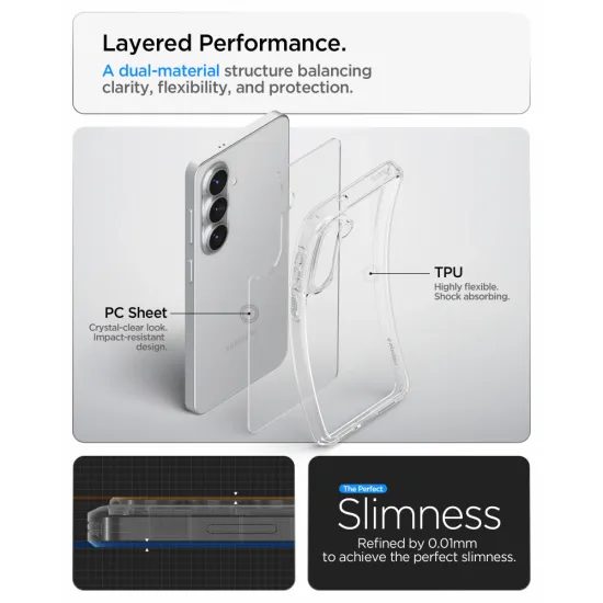 Spigen Ultra Hybrid custodia per cellulare, Samsung Galaxy S26 Plus, Crystal Clear