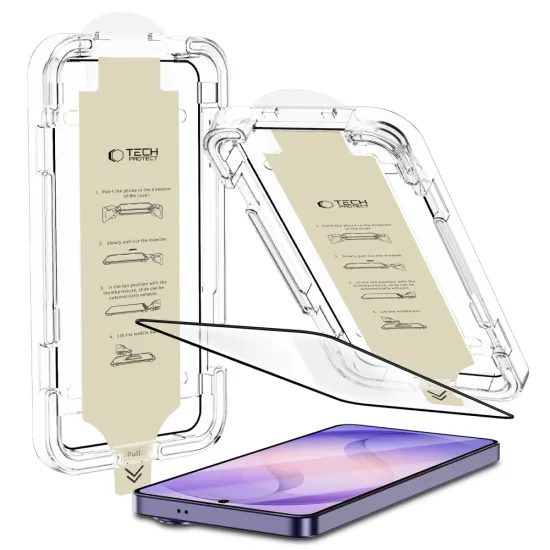 Tech-Protect Quick Set AR+ Panzerglas für Samsung Galaxy S26 Ultra - Gehärtetes Displayschutzglas mit Anti-Reflex Beschichtung - Schwarz