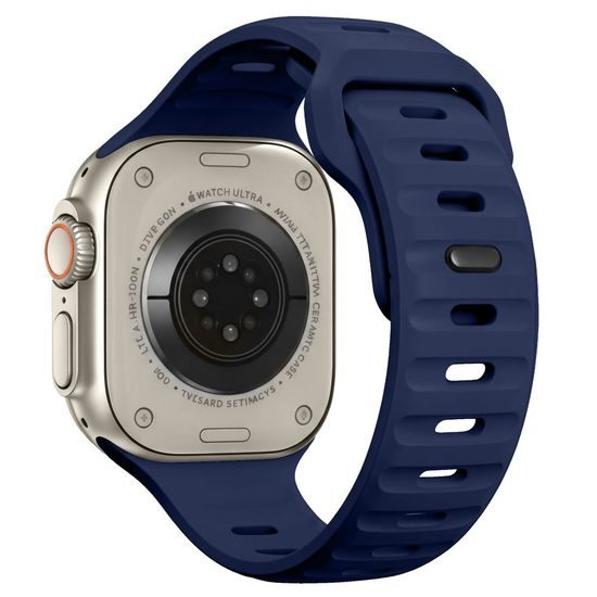 Tech-Protect Silicone Line řemínek, Apple Watch 8 / 9 / 10 / 11 / 12 / SE / Ultra (44 / 45 / 46 / 49 mm), modrý