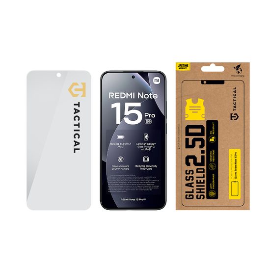 Tactical Glass Shield 2.5D γυαλί για Xiaomi Redmi Note 15 Pro 5G, διάφανο