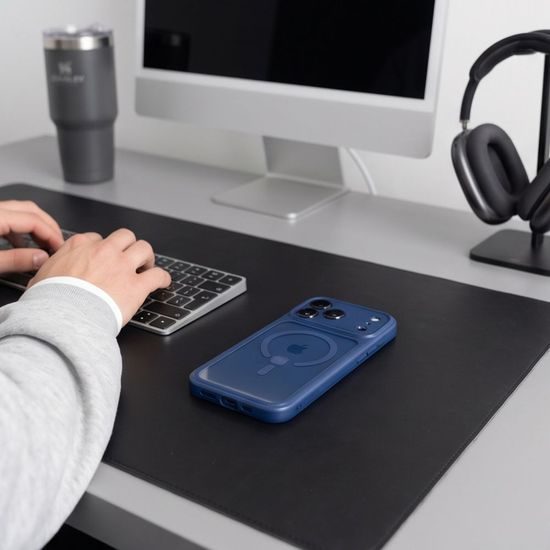 Tech-Protect MagPeak MagSafe CC, iPhone 17 Pro / 18 Pro, tmavě modrý / průhledný