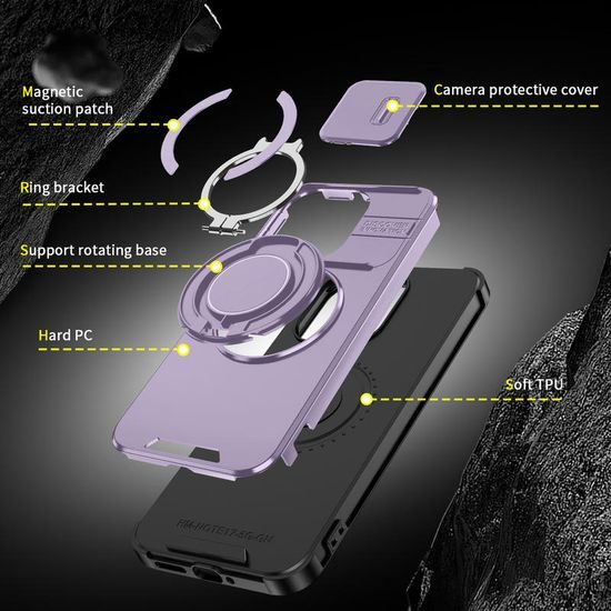 Xiaomi Redmi Note 17 4G / 5G ümbris – Camslide Stand alusega kaamerakaitsega – lilla