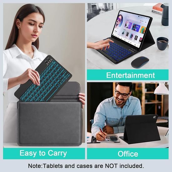 Techsuit vezeték nélküli billentyűzet és egér AirCombo (WKM1), USB-C, fekete