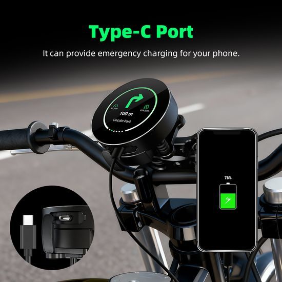 Inteligentny wyświetlacz GPS 2,1" z kompasem i prędkościomierzem dla motocykli i rowerów elektrycznych