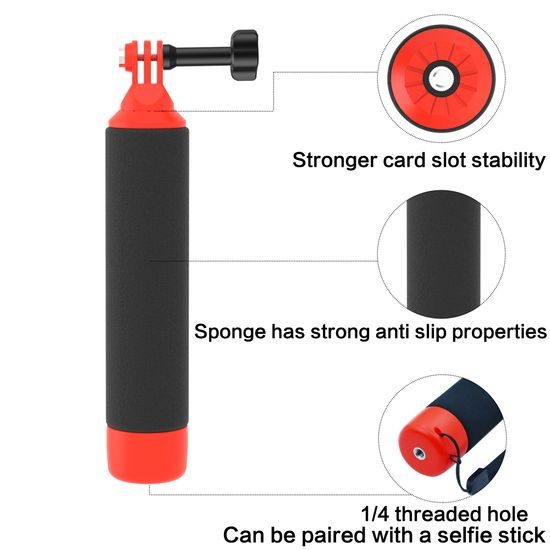 Floaty Hand Grip Pro – Πλωτή λαβή για GoPro, Insta360 και action cameras (σπείρωμα 1/4")