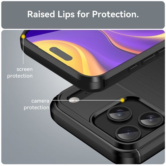 Etui Carbon, iPhone 17 Pro Max / 18 Pro Max, czarne