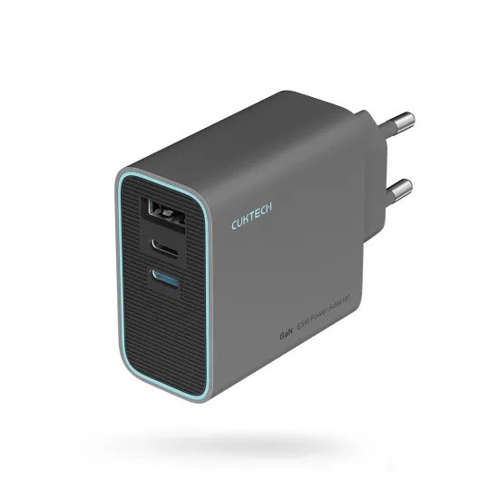 Cuktech CUKAD653EUGR Oplader - 2x USB-C + USB-A - 65W - GaN - Grijs