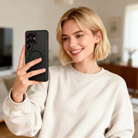 Tech-Protect MagCam MagSafe Cover til Samsung Galaxy S26 Ultra - Rød-Sort