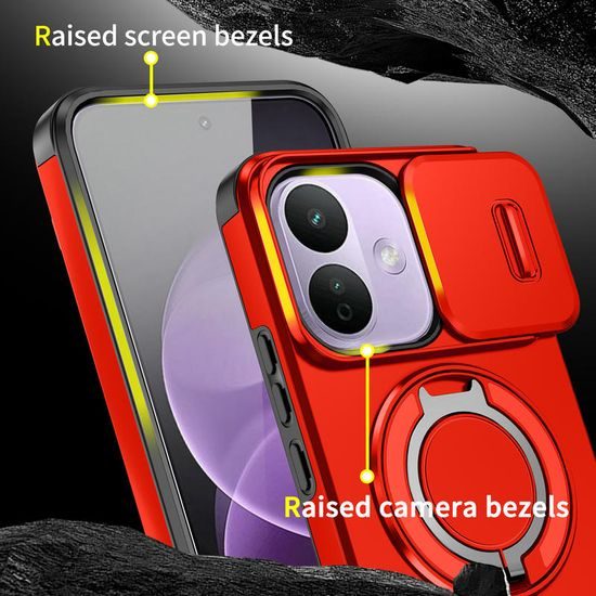 Camslide Stand obal, Xiaomi Redmi Note 17 Pro 5G / Note 17 Pro Max 5G, červený