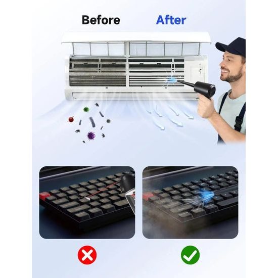 Luftkompressor Air Duster 2in1 zum Reinigen und Saugen