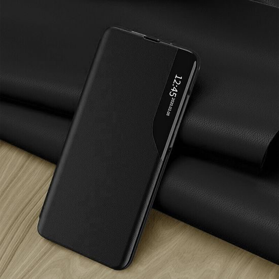 Eco Leather View Schutzhülle für Xiaomi Redmi Note 15 Pro 5G - Kunstleder Flip Case mit Standfunktion - Schwarz