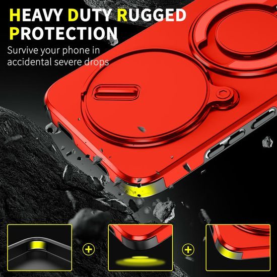 Camslide Stand maska, Xiaomi Redmi Note 15 Pro Plus 5G, crvena