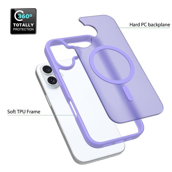JP MagFit Colour MagSafe obal s N52 magnetom, iPhone 16, fialový