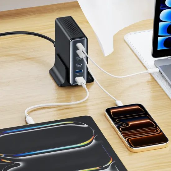 Tech-Protect DC160W-GAN φορτιστής 6 θυρών PD 160W / QC3.0, μαύρος