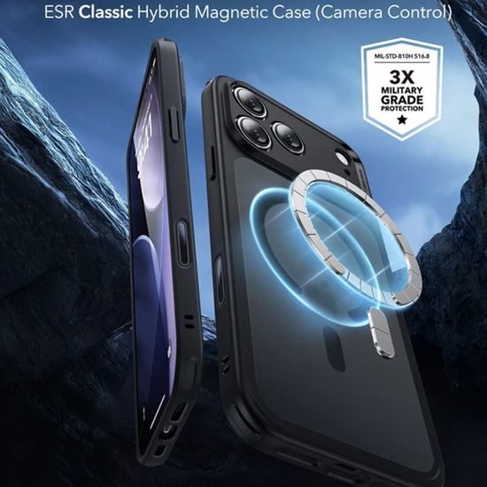 Maska ESR Classic Hybrid HaloLock MagSafe, iPhone 17 Pro / 18 Pro, mat crna