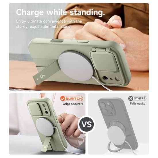 Suritch MagSafe Kickstand Camprotector θήκη iPhone 17 Pro, πράσινη
