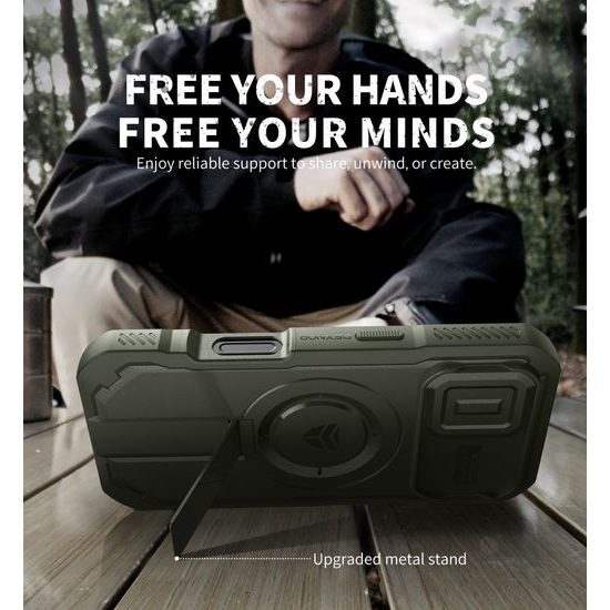 Dexnor MagSafe 360 Kickstand Camprotector θήκη iPhone 17, πράσινη