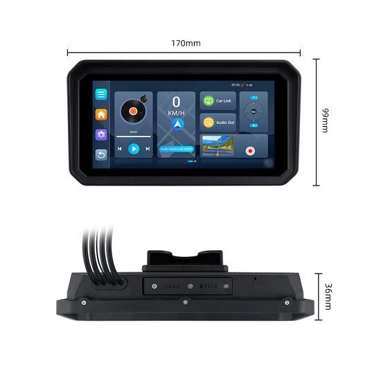6" Motocyklový displej s Android 14, CarPlay a Android Auto, DVR kamerami a TPMS
