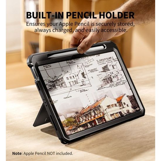 Dexnor 360 Περιστρεφόμενη θήκη, iPad Air 11, μαύρη