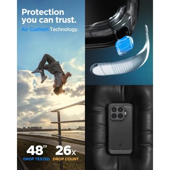 Xiaomi 17T ümbris – Spigen Rugged Armor – must