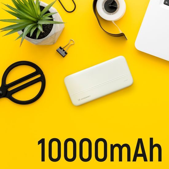 Wozinsky WPBWE1 PowerBank Li-Po, 10000mAh, 2x USB, λευκό