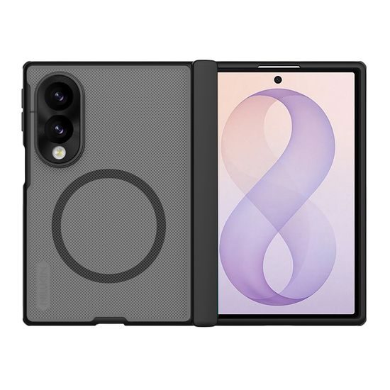 Samsung Galaxy Z Fold 8 vāciņš – Nillkin Super Frosted Shield Fold Magnetic – caurspīdīgs / melns