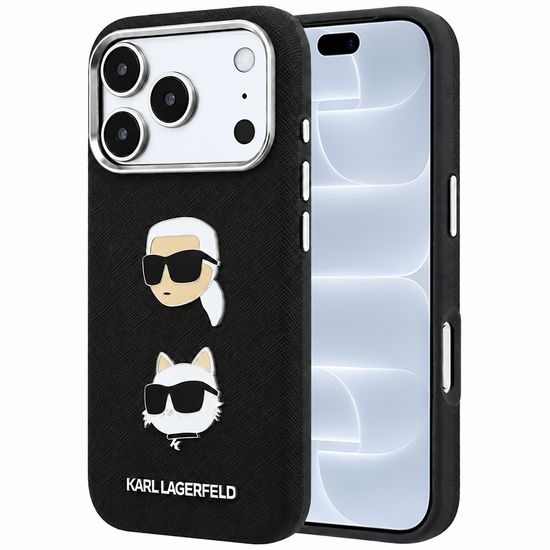 Karl Lagerfeld Saffiano with K&C Heads Pins and Logo ümbris iPhone 17 Pro / 18 Pro – must