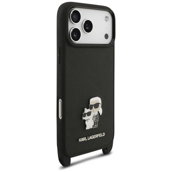 Karl Lagerfeld Saffiano K&C Metal Pin CBDY Crossbody ümbris iPhone 17 Pro / 18 Pro – must