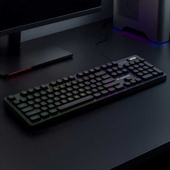 Wozinsky WKG-200 RGB Gaming Πληκτρολόγιο με ροδέλα για κύλιση, μαύρο