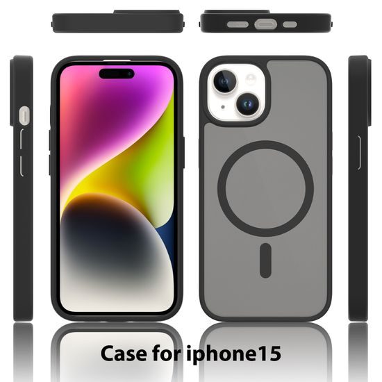 JP MagFit Colour MagSafe Θήκη με Μαγνήτη N52, iPhone 15, Μαύρο