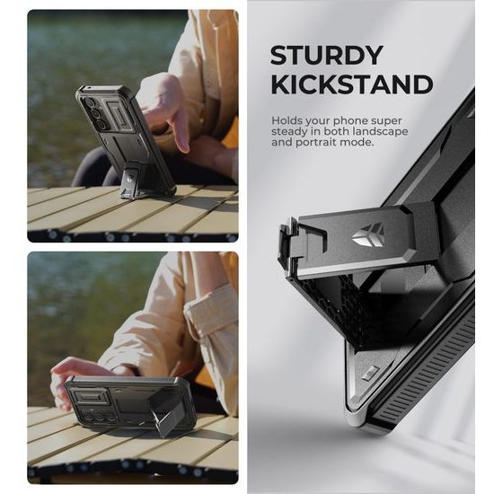 Dexnor 360 Kickstand Camprotector θήκη Samsung Galaxy A17, μαύρη