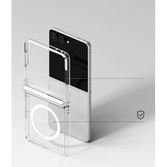 Samsung Galaxy Z Flip 8 ümbris – Ringke Fusion Flap Magnetic MagSafe'iga – läbipaistev