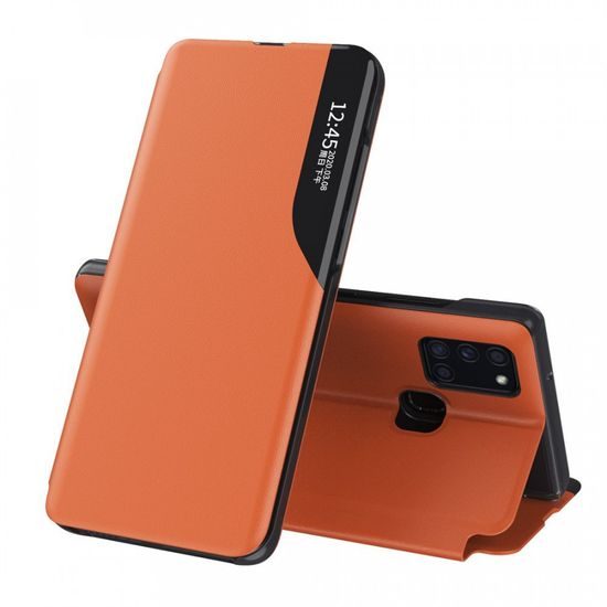 Eco Leather View Case, Samsung Galaxy A21S, oranžové