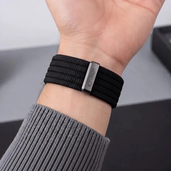 Tech-Protect Nylon Sport řemínek, Apple Watch 8 / 9 / 10 / 11 / SE / Ultra (44 / 45 / 46 / 49 mm), černý