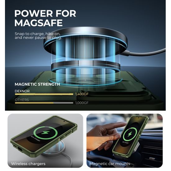 Dexnor MagSafe 360 Kickstand Camprotector husă Samsung Galaxy S26 Ultra, verde