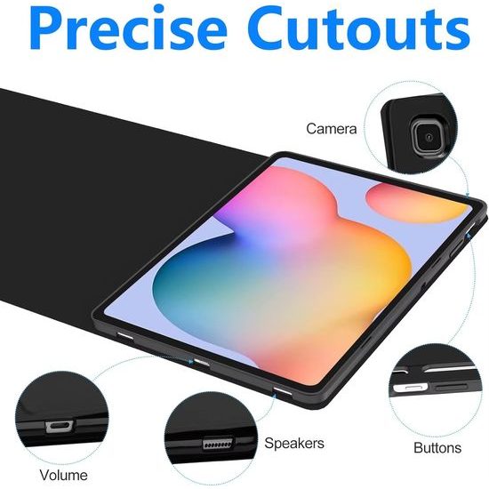 JP Μαγνητική θήκη με Bluetooth πληκτρολόγιο, touchpad, φωτισμό και βάση για stylus, Samsung Galaxy Tab S6 Lite, μαύρη