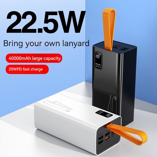 Powerbank 40000mAh, PD 22,5W, QC3.0, μαύρο