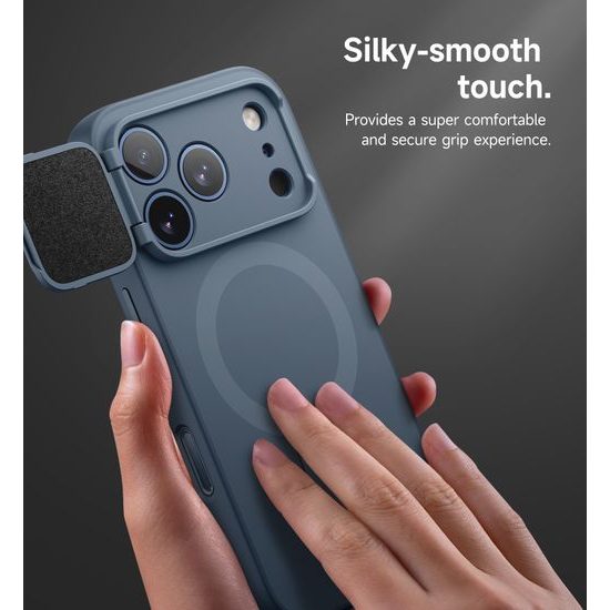 Husă Suritch MagSafe cu Suport și Protecție Cameră pentru iPhone 17 Pro Max / 18 Pro Max, albastră