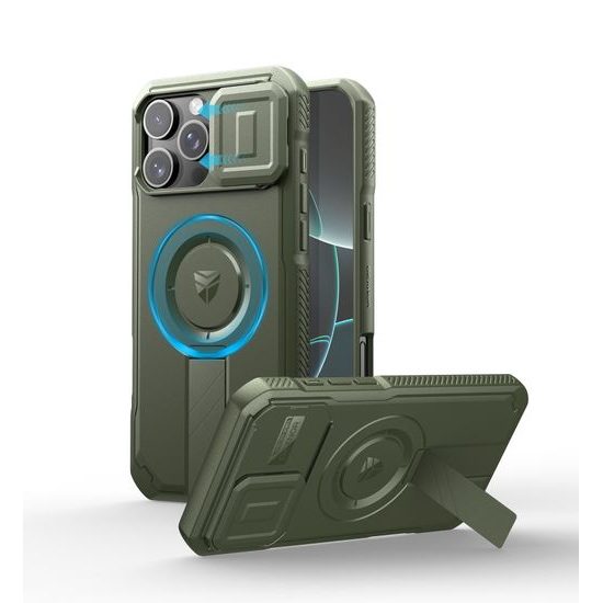 Θήκη Dexnor MagSafe με Βάση Στήριξης για iPhone 16, πράσινη