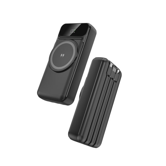 MagSafe 15W ασύρματο PowerBank, 20.000 mAh με 3 ενσωματωμένα καλώδια, μέγεθος L, μαύρο