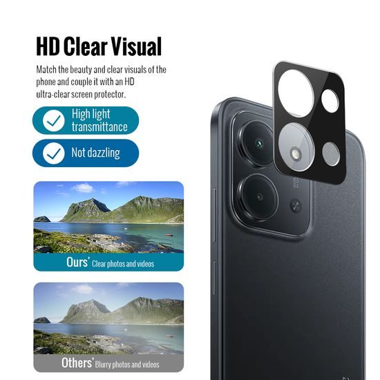 JP Combo pack, Σετ 2 σκληρυμένων γυαλιών και 2 γυαλάκια για κάμερα, Xiaomi Redmi 15C