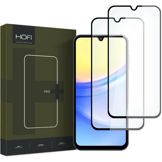 Hofi Pro+ Displayschutz aus gehärtetem Glas, Samsung Galaxy A15 4G / 5G / A25 5G, 2 stücke, schwarz