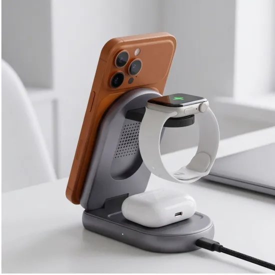 Tech-Protect A53 3σε1 ασύρματος φορτιστής MagSafe, 25 W, Qi2.2, γκρι